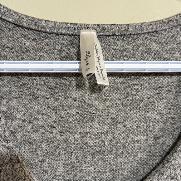 Gray Women's Top with Lace-Up Detail - Picture 4 of 4